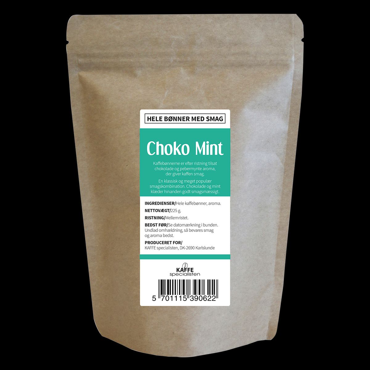 Kaffe Choko Mint Hele bønner 225g