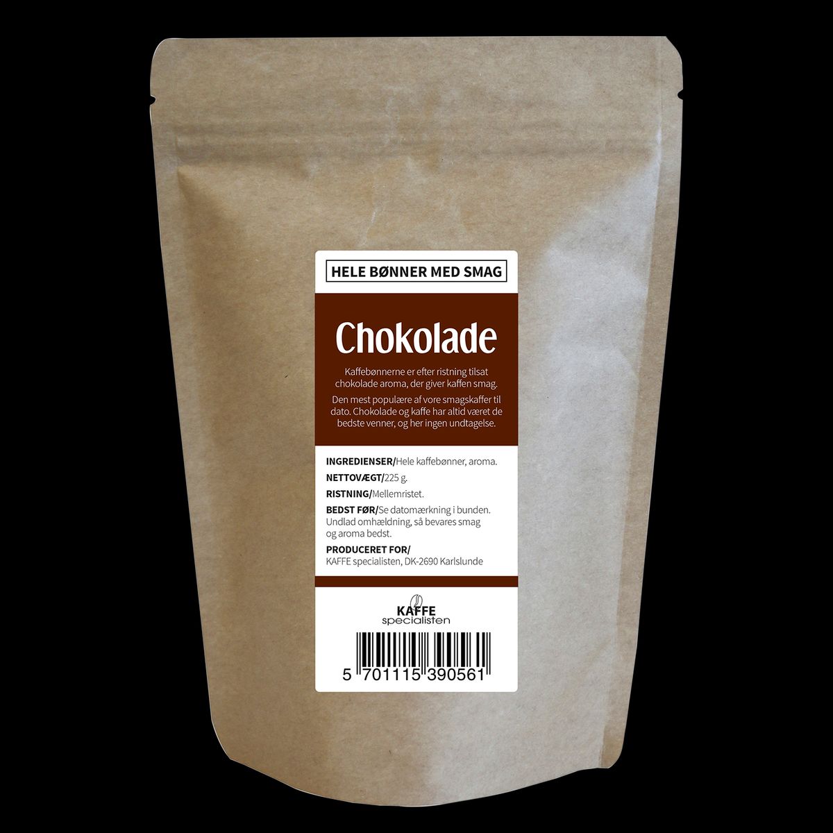 Kaffe Chokolade Hele bønner 225 g