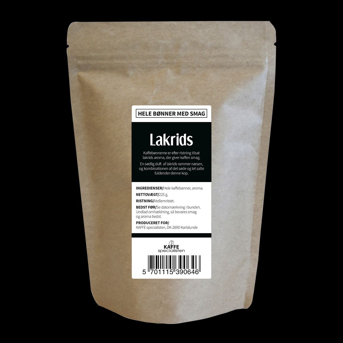 Kaffe Lakrids Hele bønner 225g