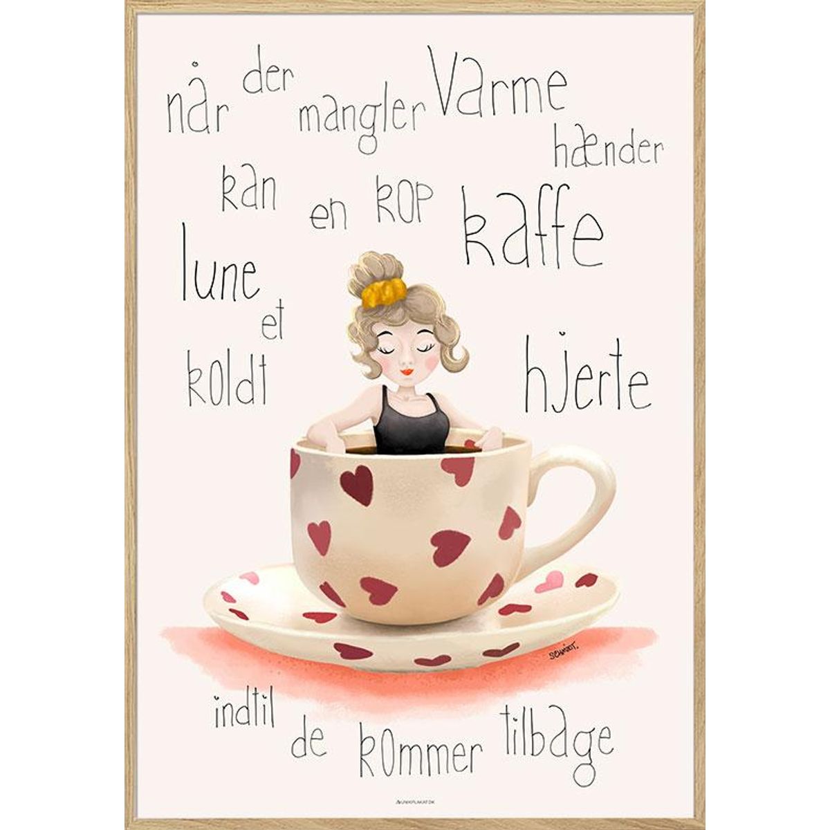 Kaffeplakat - Varm kaffe til kolde hjerter