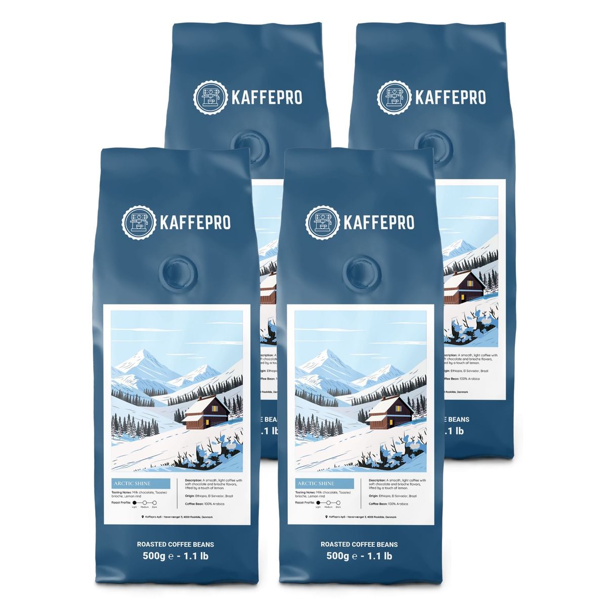 Kaffepro Arctic Shine - Kaffepakke: 4 x 500g Kaffebønner - 4 x 500g