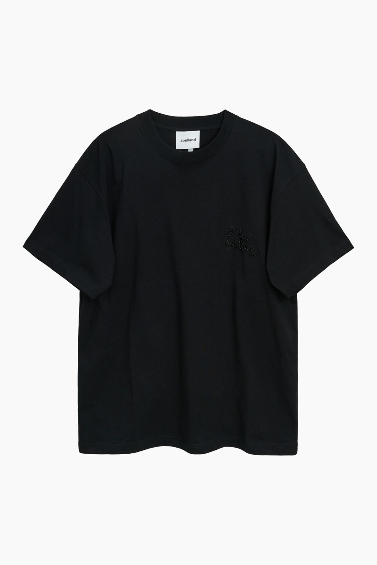 Kai T-shirt Beaded Logo - Black - Soulland - Sort M/L