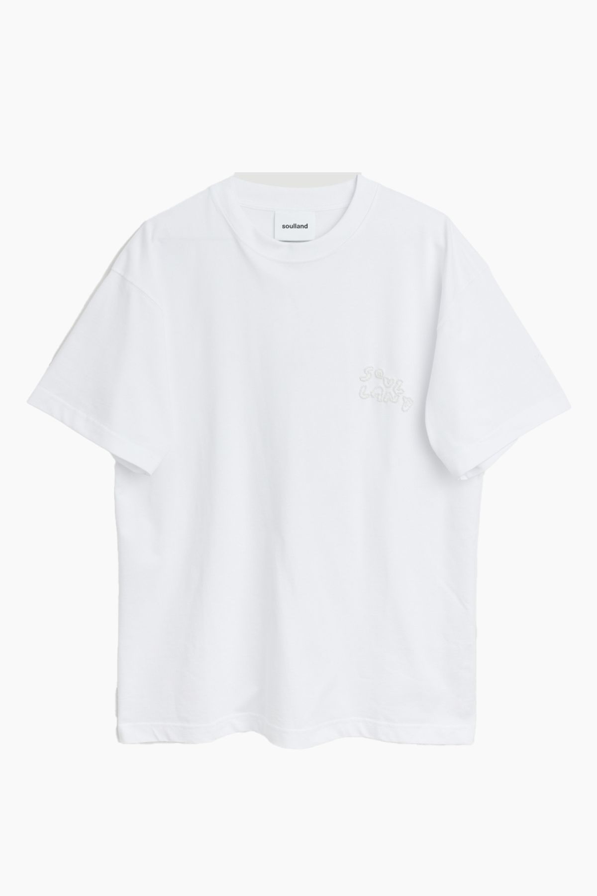 Kai T-shirt Beaded Logo - White - Soulland - Hvid M/L