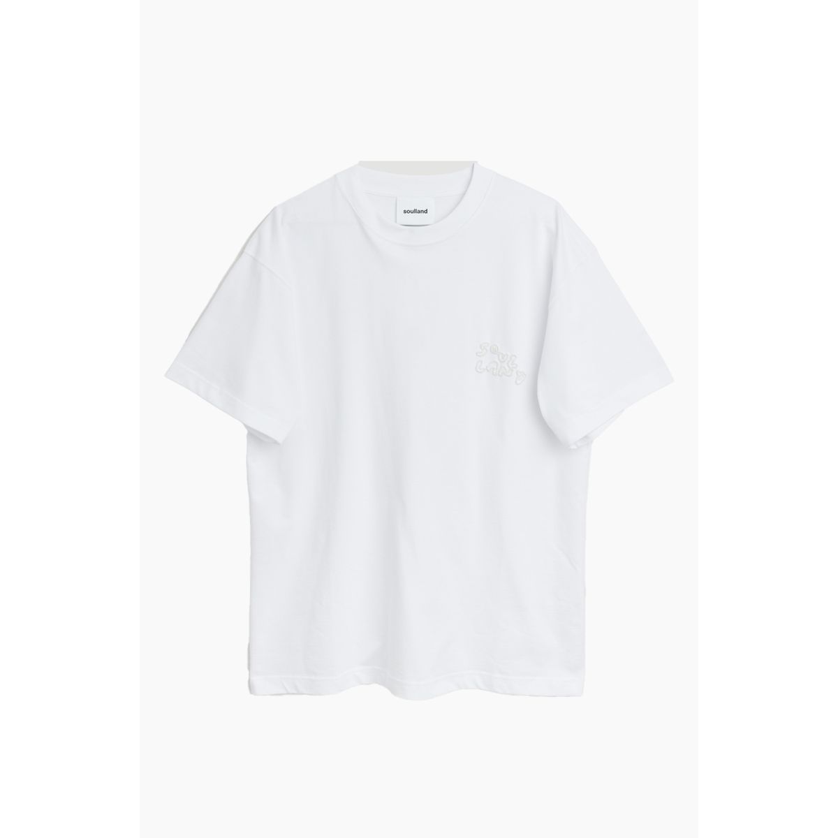 Kai T-shirt Beaded Logo - White - Soulland - Hvid XS/S