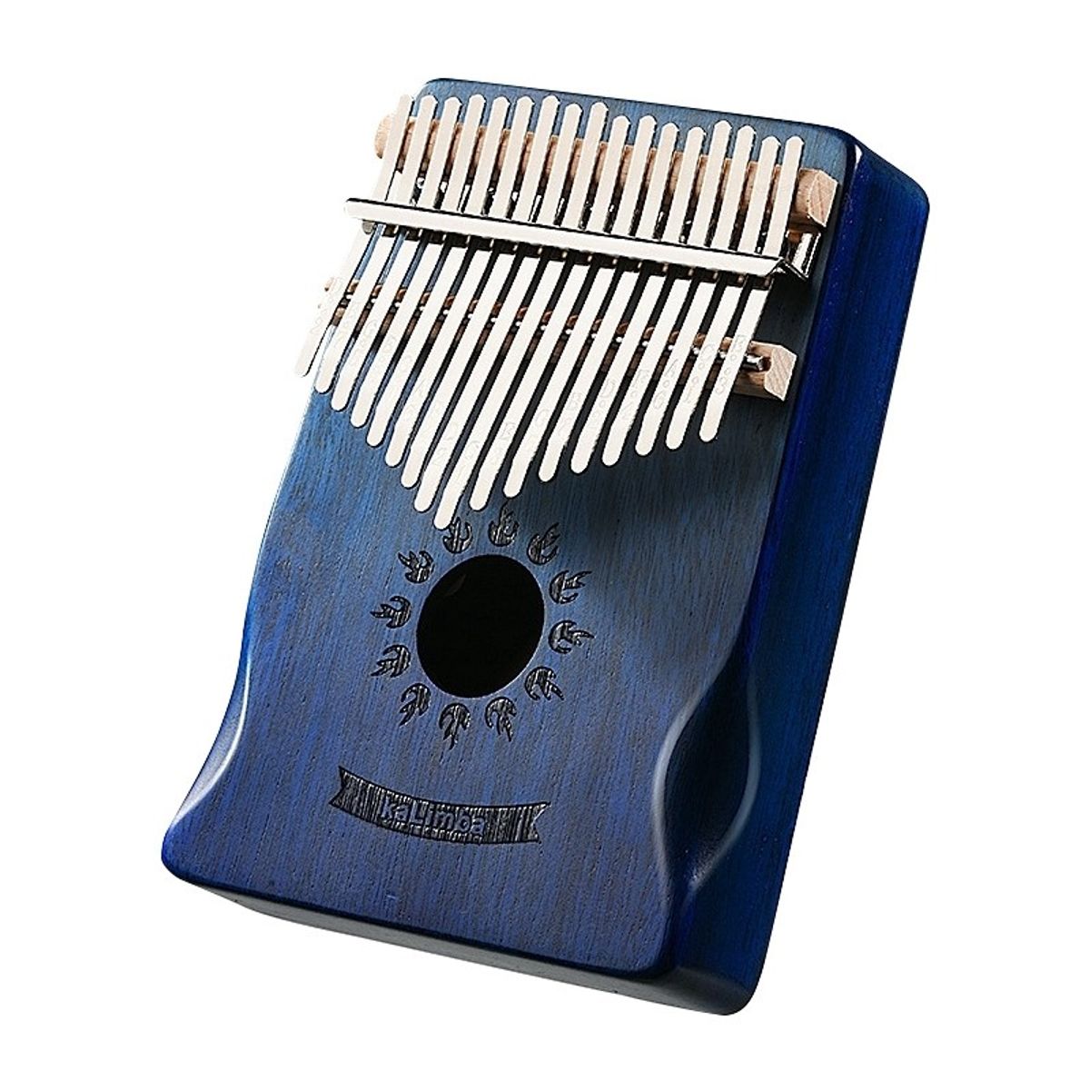 Kalimba i Solid Acacia - Blue-Sun med 17 toner