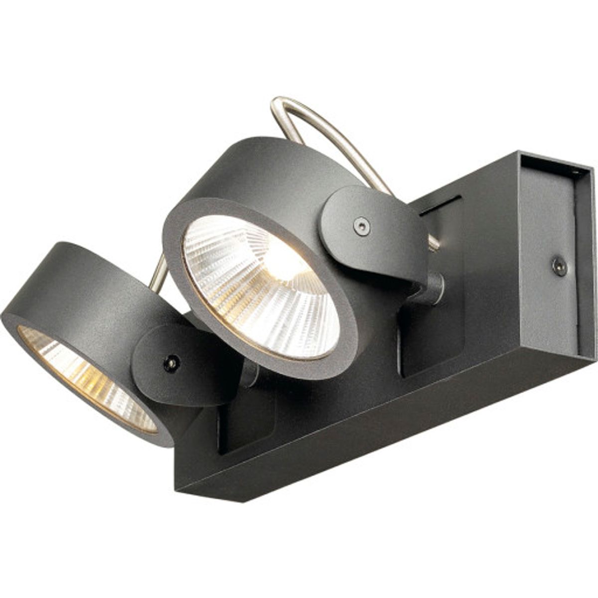 KALU LED 2 væg- og loftlampe, sort, 3000K, 60°