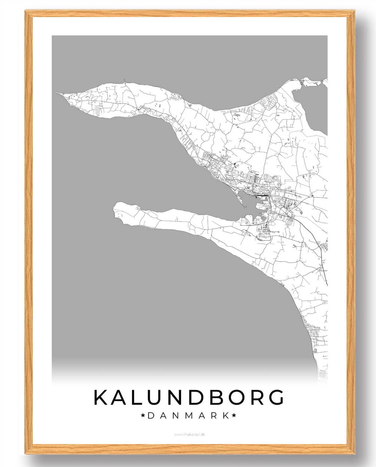 Kalundborg by plakat - hvid (Størrelse: L - 50x70cm (B2))