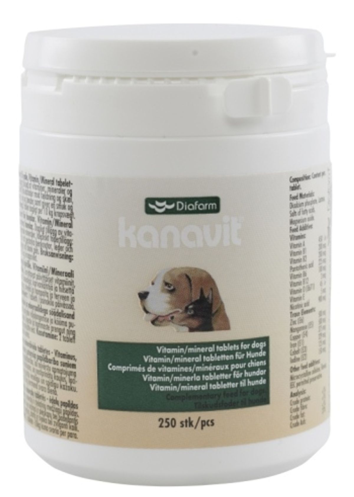 Kanavit vitamin- og mineraltabletter.