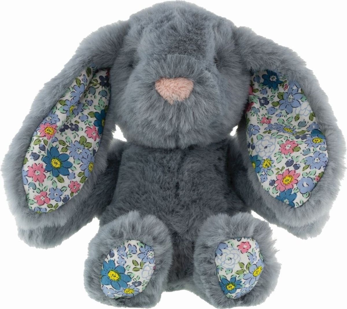 Kanin Bamse - Blå Med Blomster - 18 Cm - Tinka