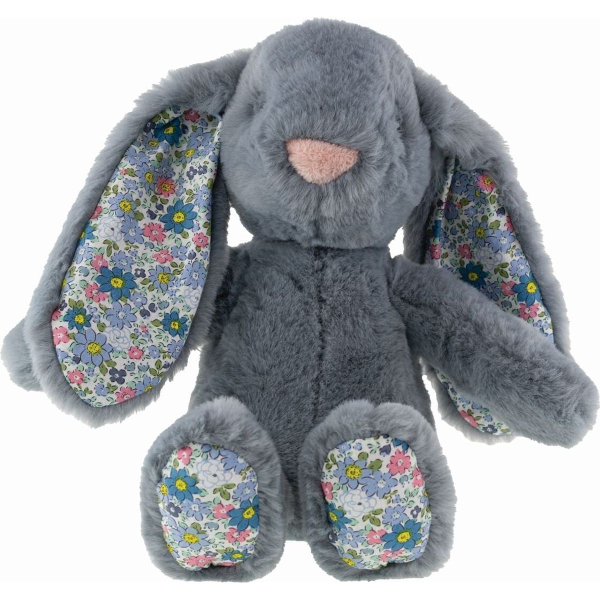 Kanin Bamse - Blå Med Blomster - 30 Cm - Tinka