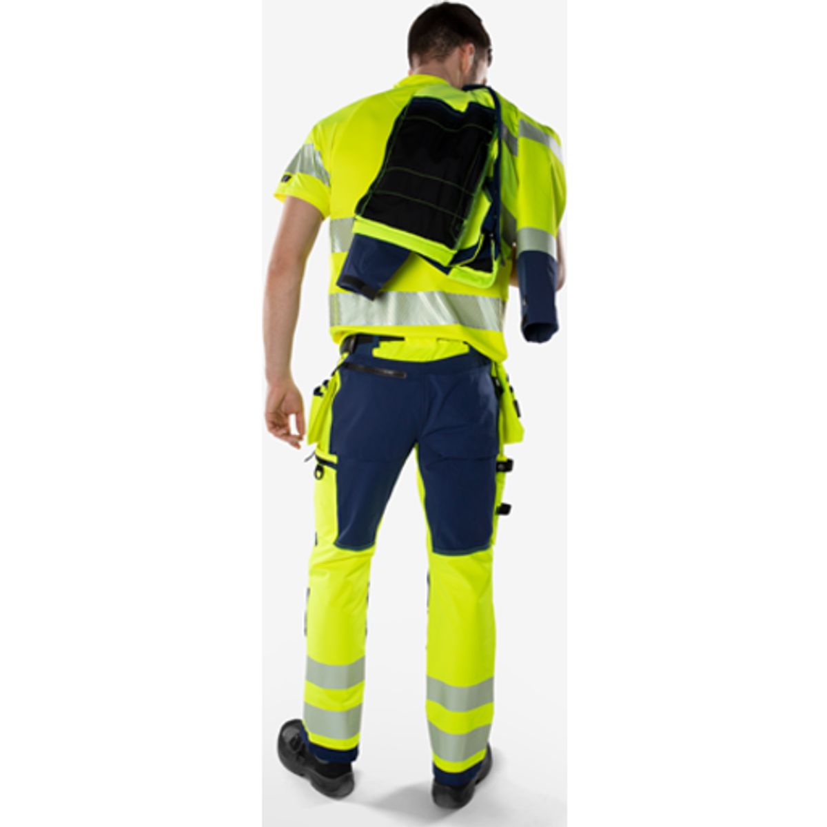 Kansas arbejdsbukser 134188, high-vis gul/marine str. C52