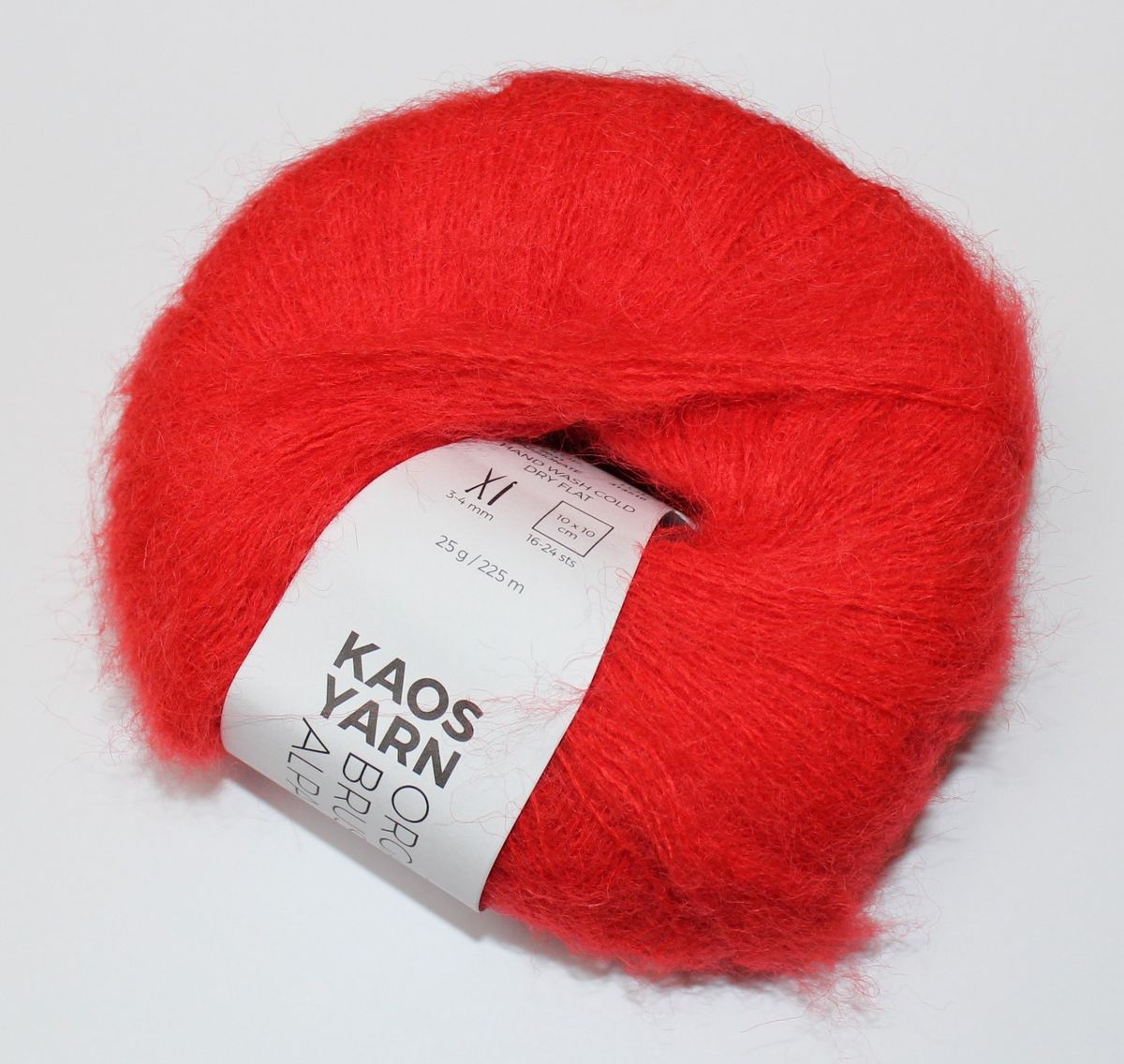 Kaos Yarn Organic Brushed Alpaca, Passionate color 2031, 25 gram