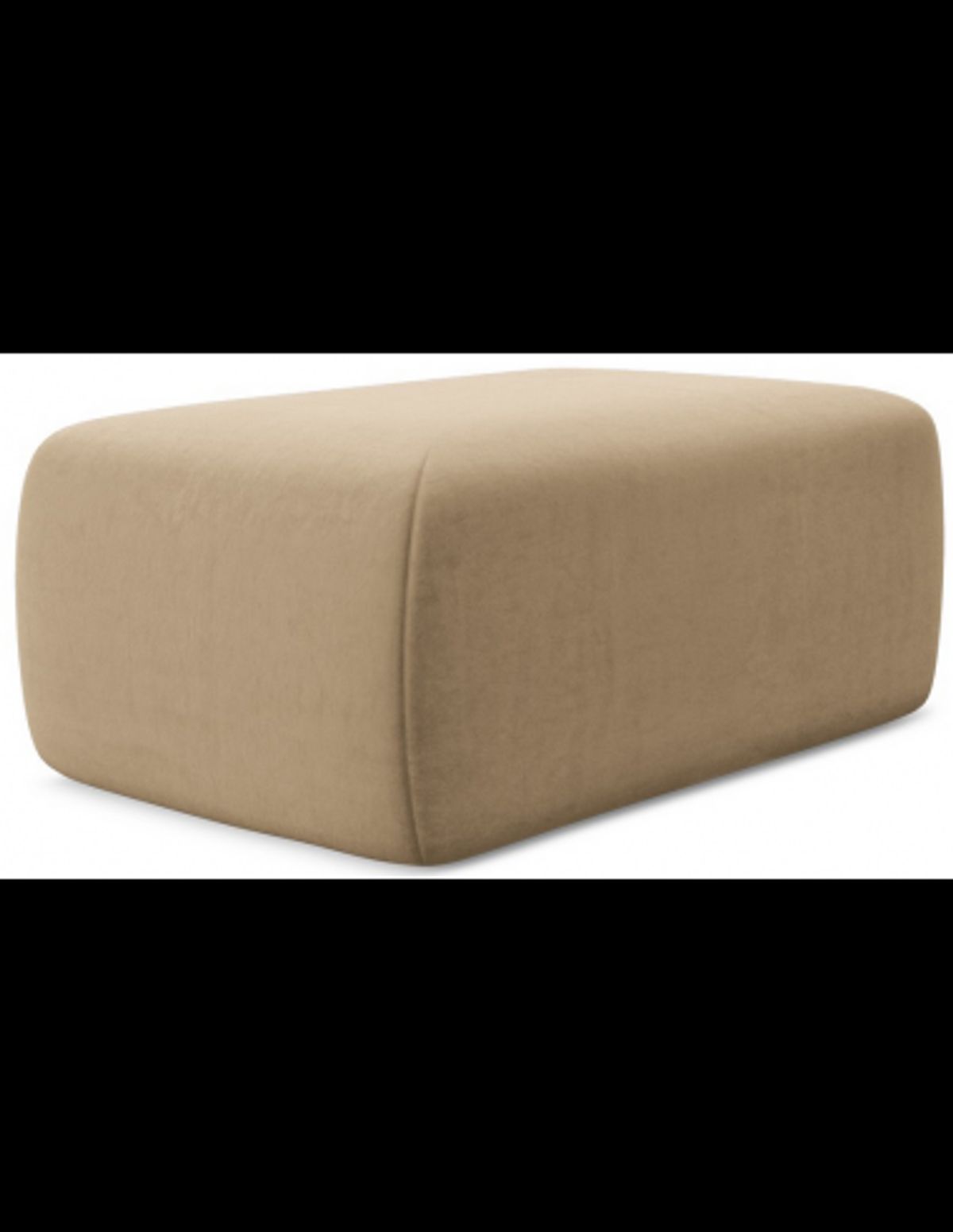 Kapua puf til sofa eller lænestol i velour 102 x 62 cm - Beige