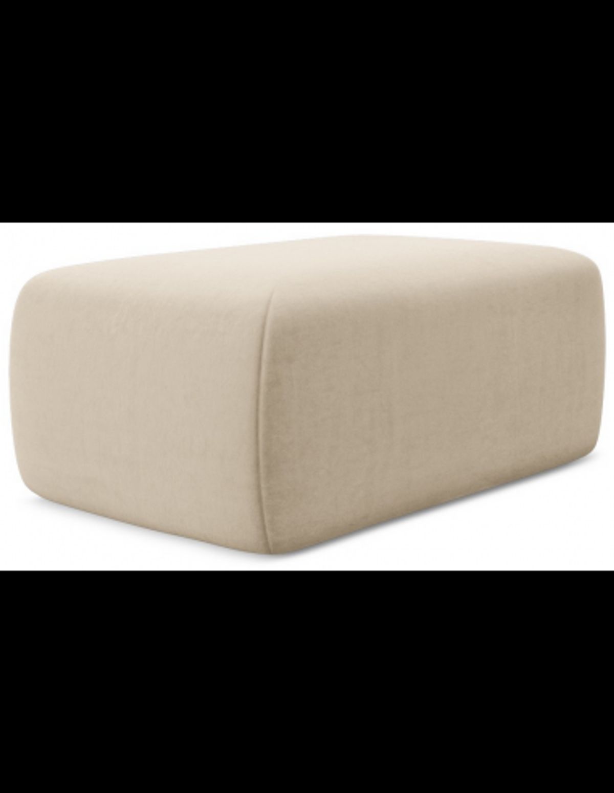 Kapua puf til sofa eller lænestol i velour 102 x 62 cm - Lys beige