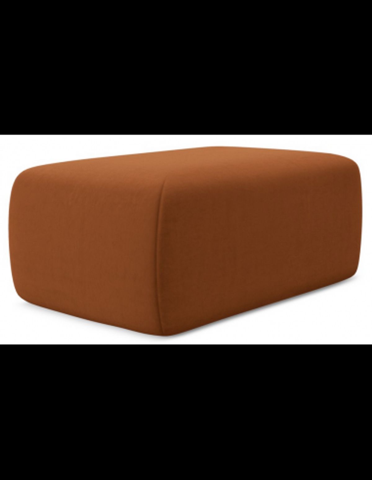 Kapua puf til sofa eller lænestol i velour 102 x 62 cm - Terracotta