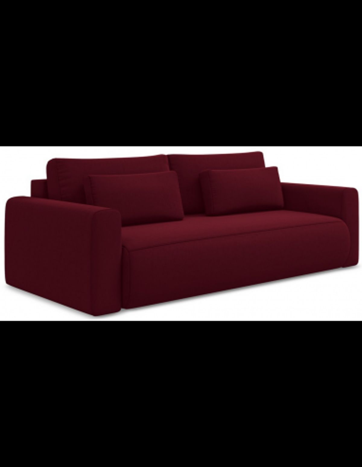 Kapua sovesofa i velour B238 cm - Bordeaux