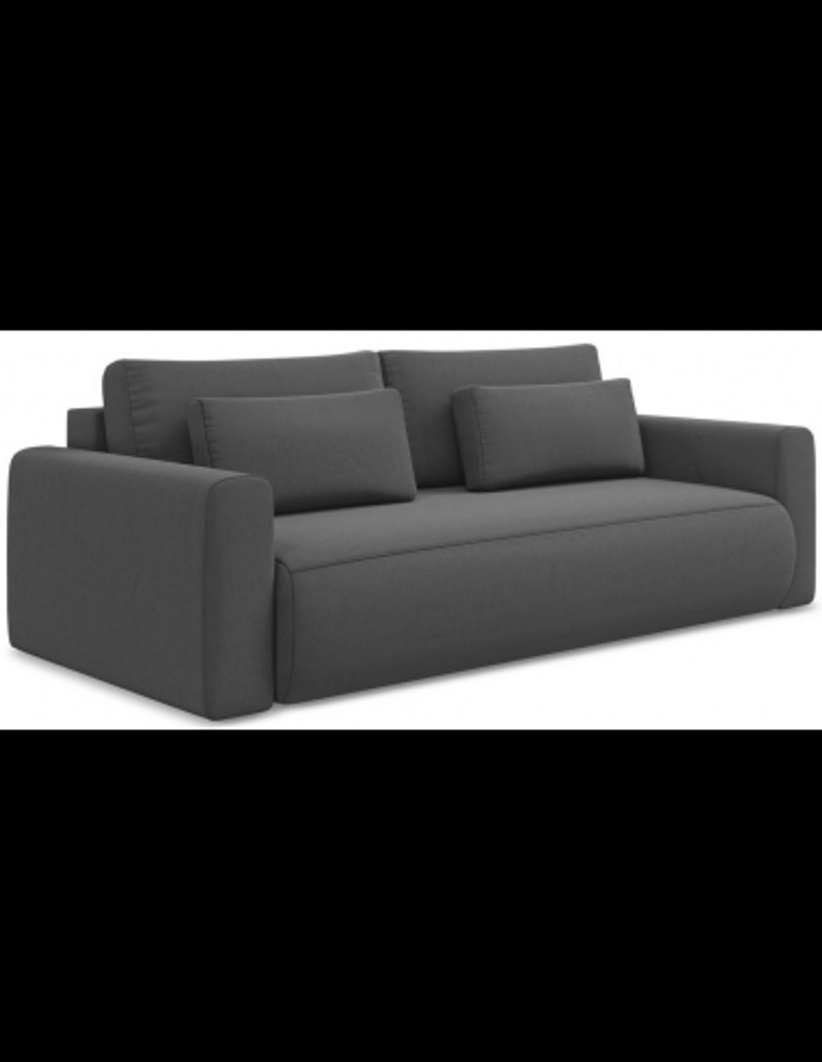 Kapua sovesofa i velour B238 cm - Grafitgrå