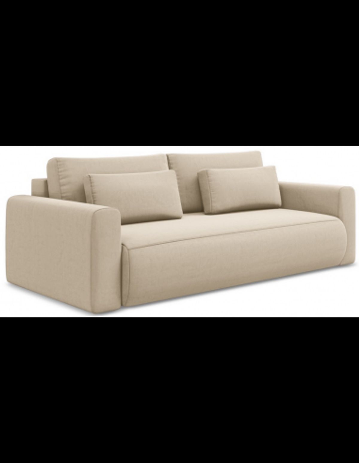 Kapua sovesofa i velour B238 cm - Lys beige