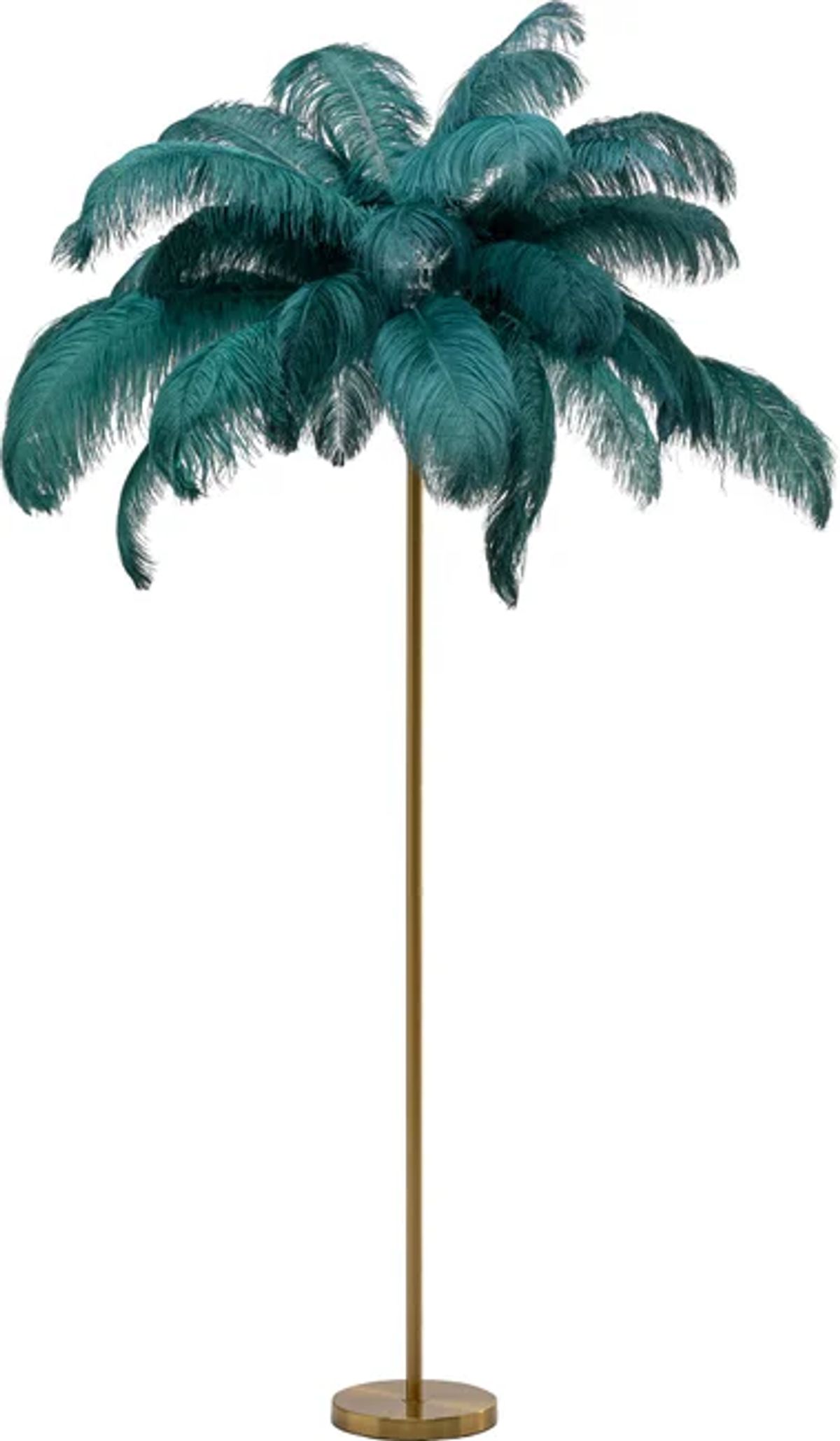 KARE DESIGN Feather Palm gulvlampe - grøn strudsefjer og messing stål