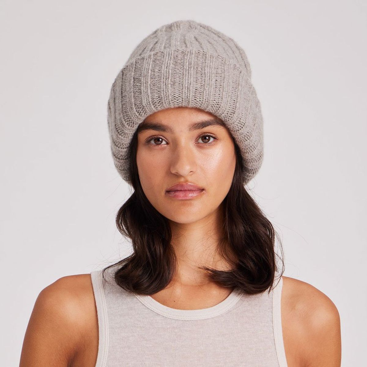 Kari Lambswool Beanie Stone Grey