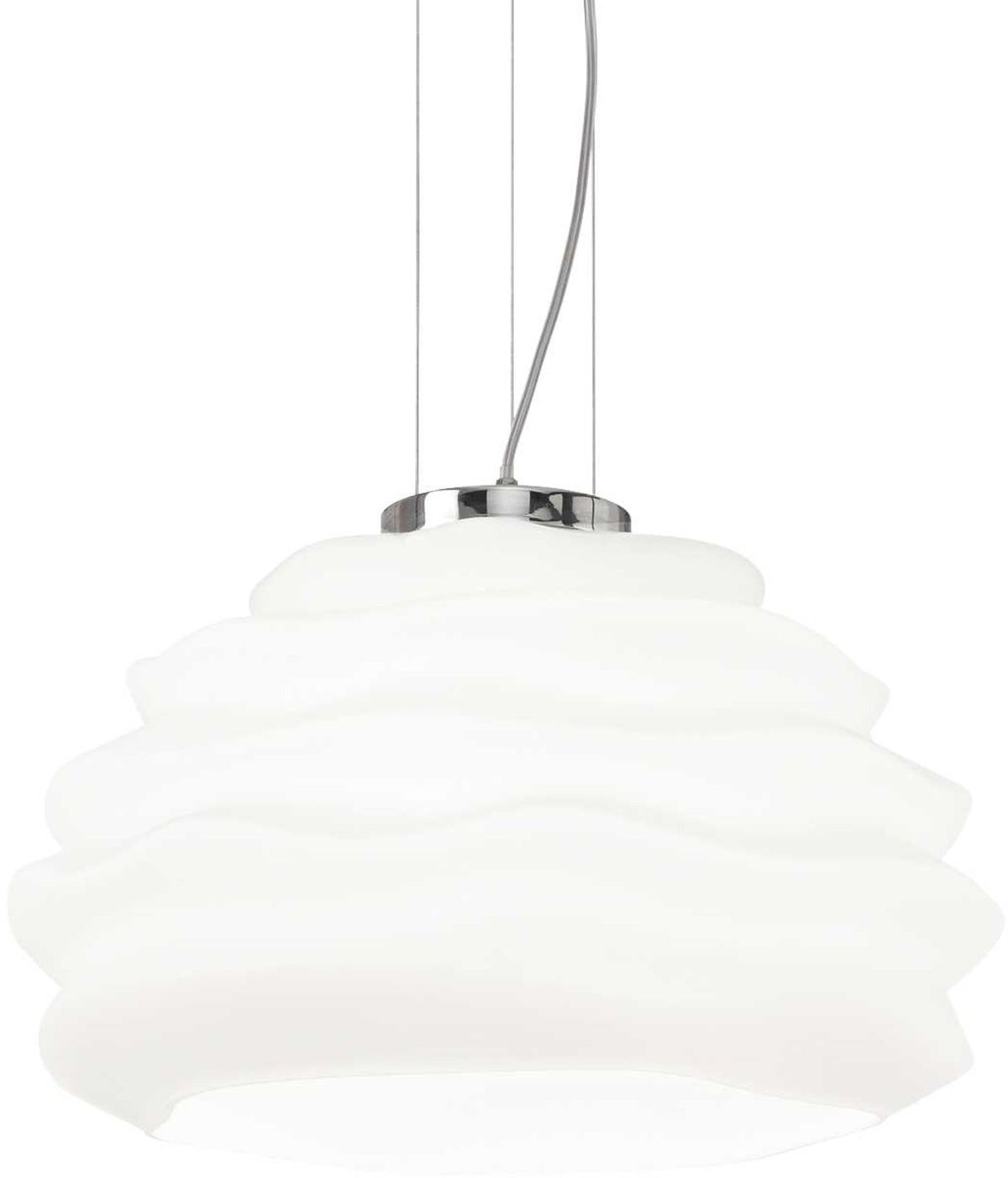 Karma, Pendel lampe, E27 max 1 x 60W, E27, hvid/krom, glas, Ø390xHmin295/max2385mm