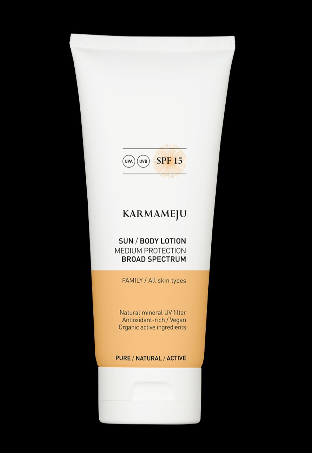 Karmameju SOLCREME TIL KROPPEN / SPF 15, 200 ml.