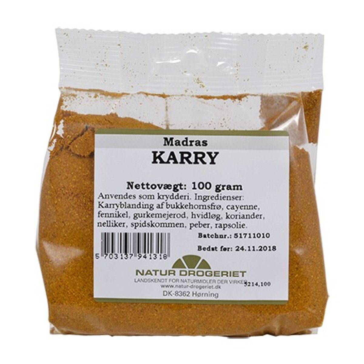 Karry madras stærk - 100 gr - Natur Drogeriet