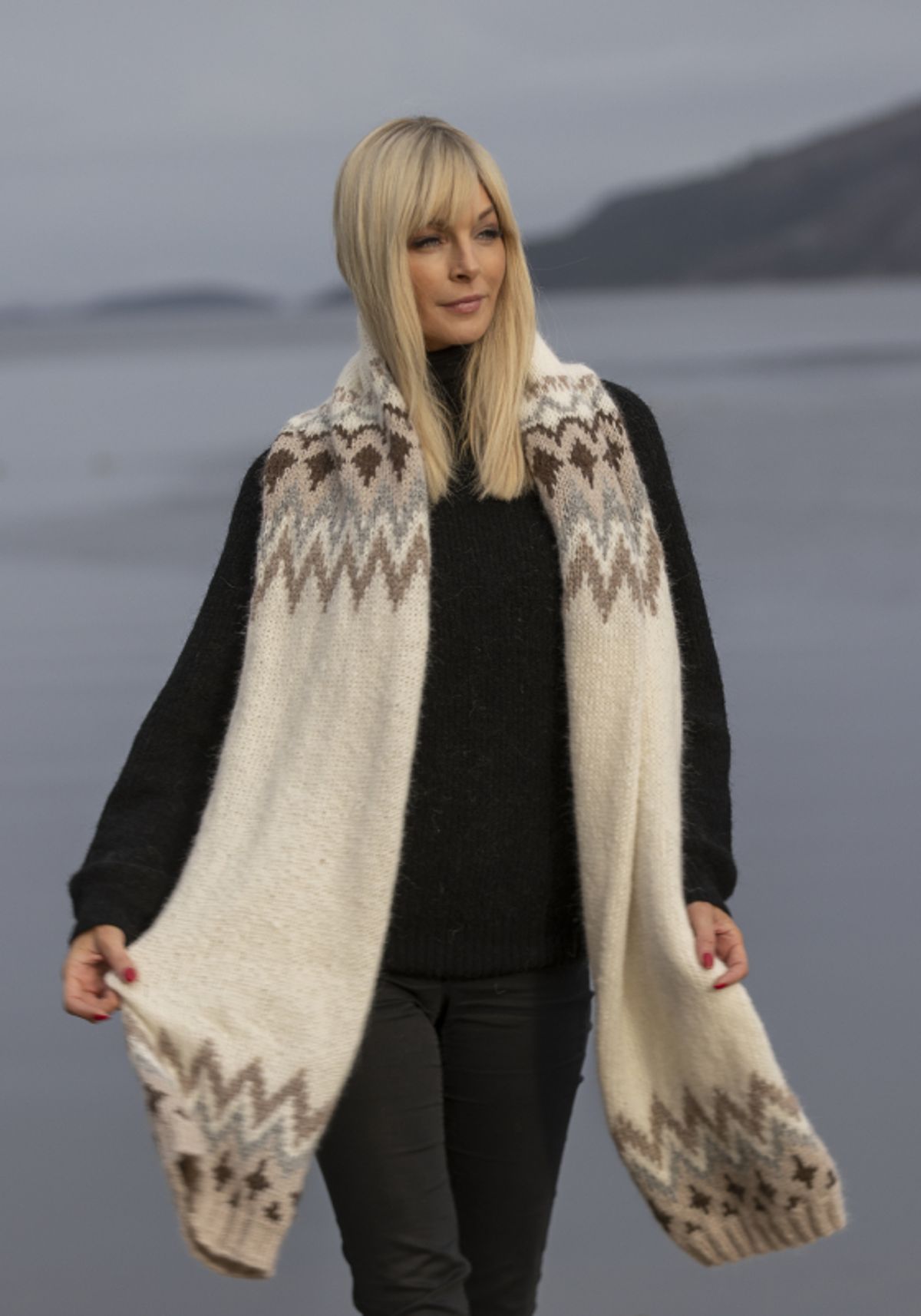 "Kathrine" Halstørklæde 27cm x 200cm - Viking Design 2034-4 Kit - Viking Alpaca Bris, fra Viking