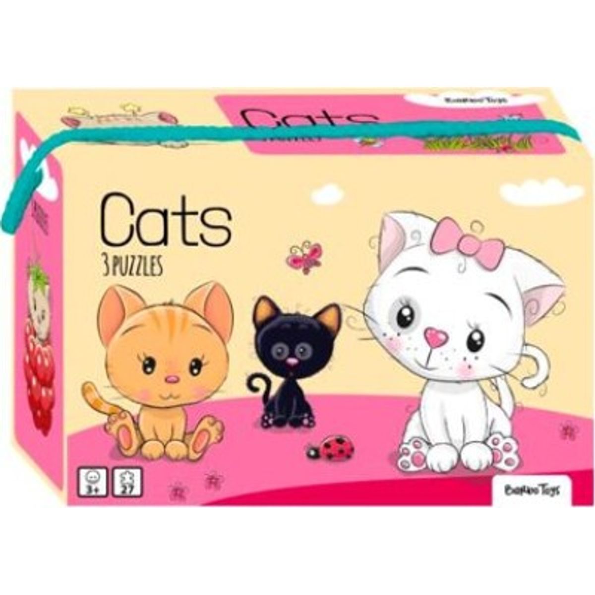 Katte Puslespil - Little Bright Ones - 3 Stk - 6, 9 + 12 Brikker