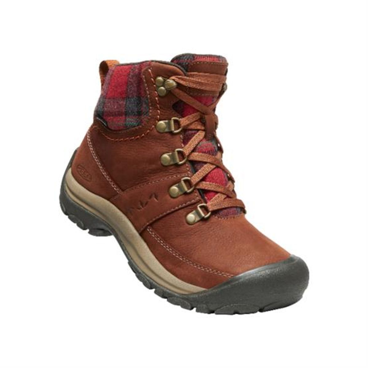 Keen Womens Kaci III Winter Mid WP, Tortoise Shell / Red Plaid