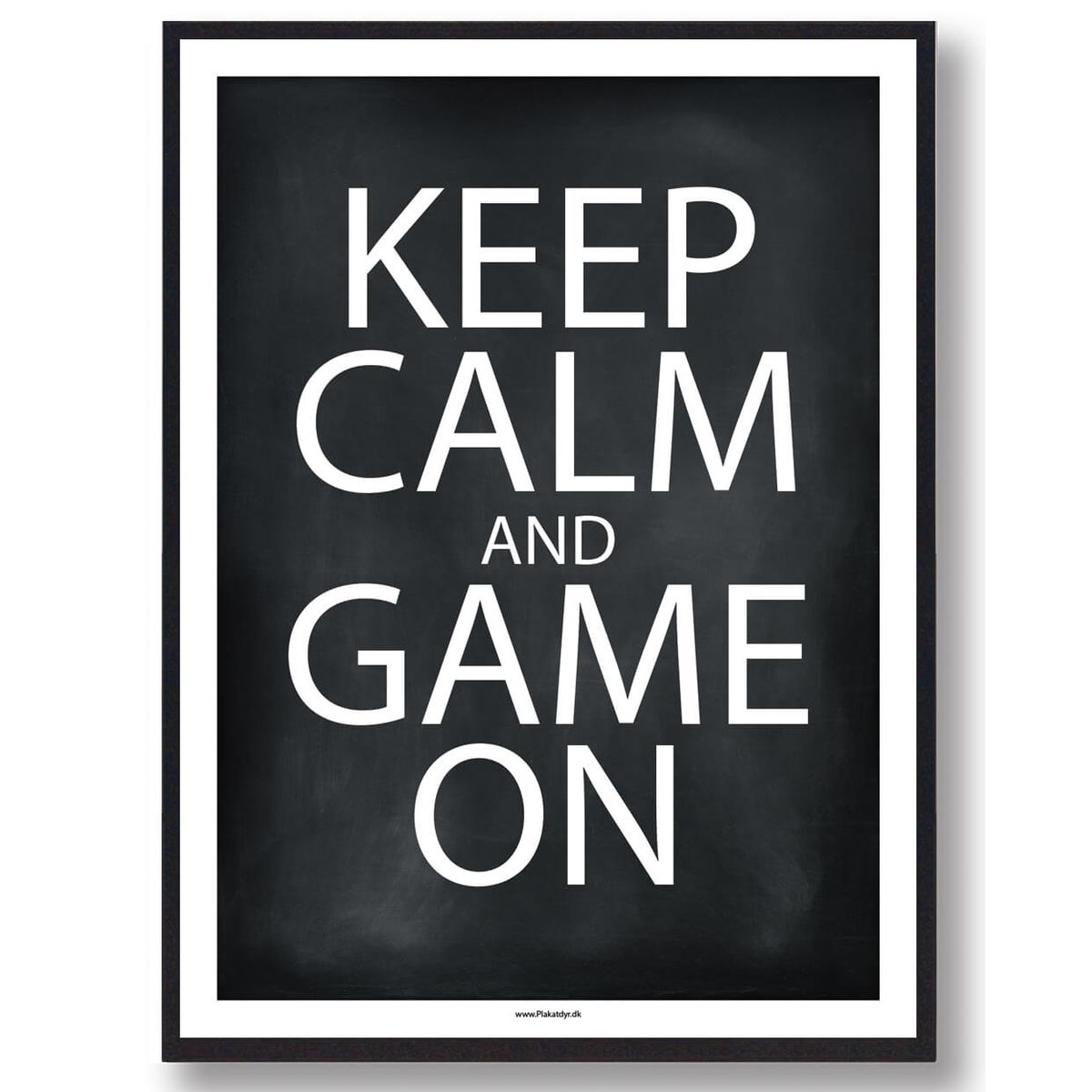 KEEP CALM and GAME ON - gamerplakat (sort) (Størrelse: S - 21x29,7cm (A4))