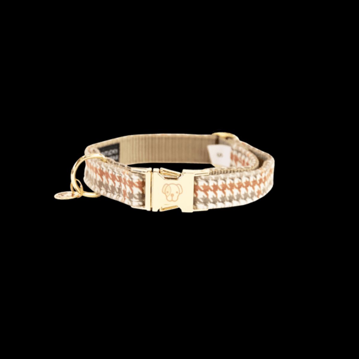 Kentucky Dog Collar Pied-de-Poule - Beige