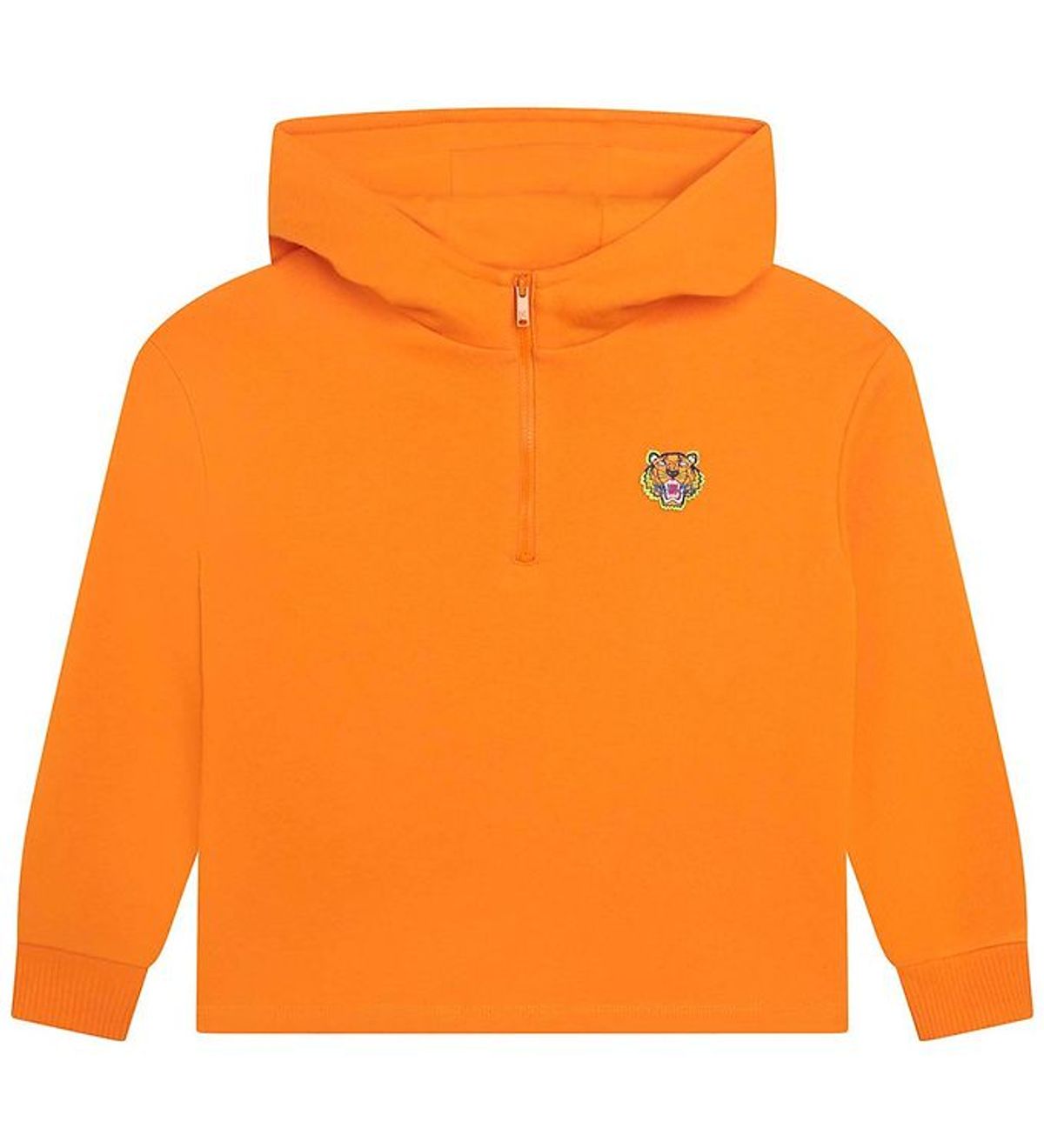 Kenzo Hættetrøje m. Lynlås - Orange m. Logo