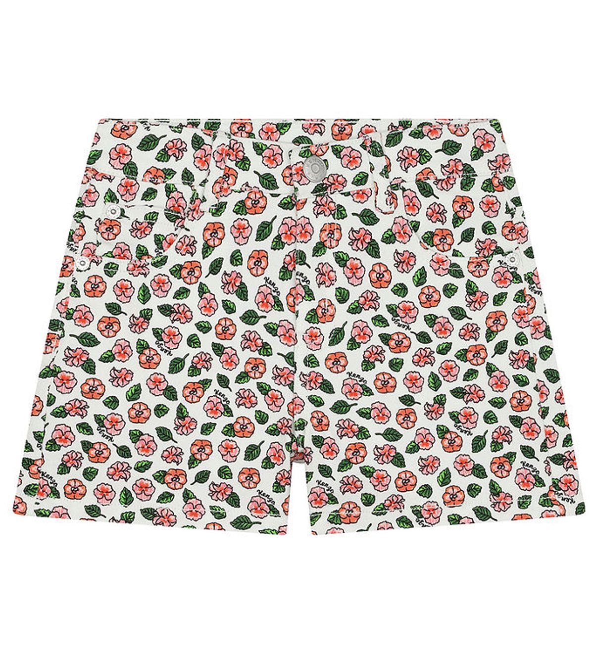 Kenzo Shorts - Denim - Ivory/Rosa m. Blomster