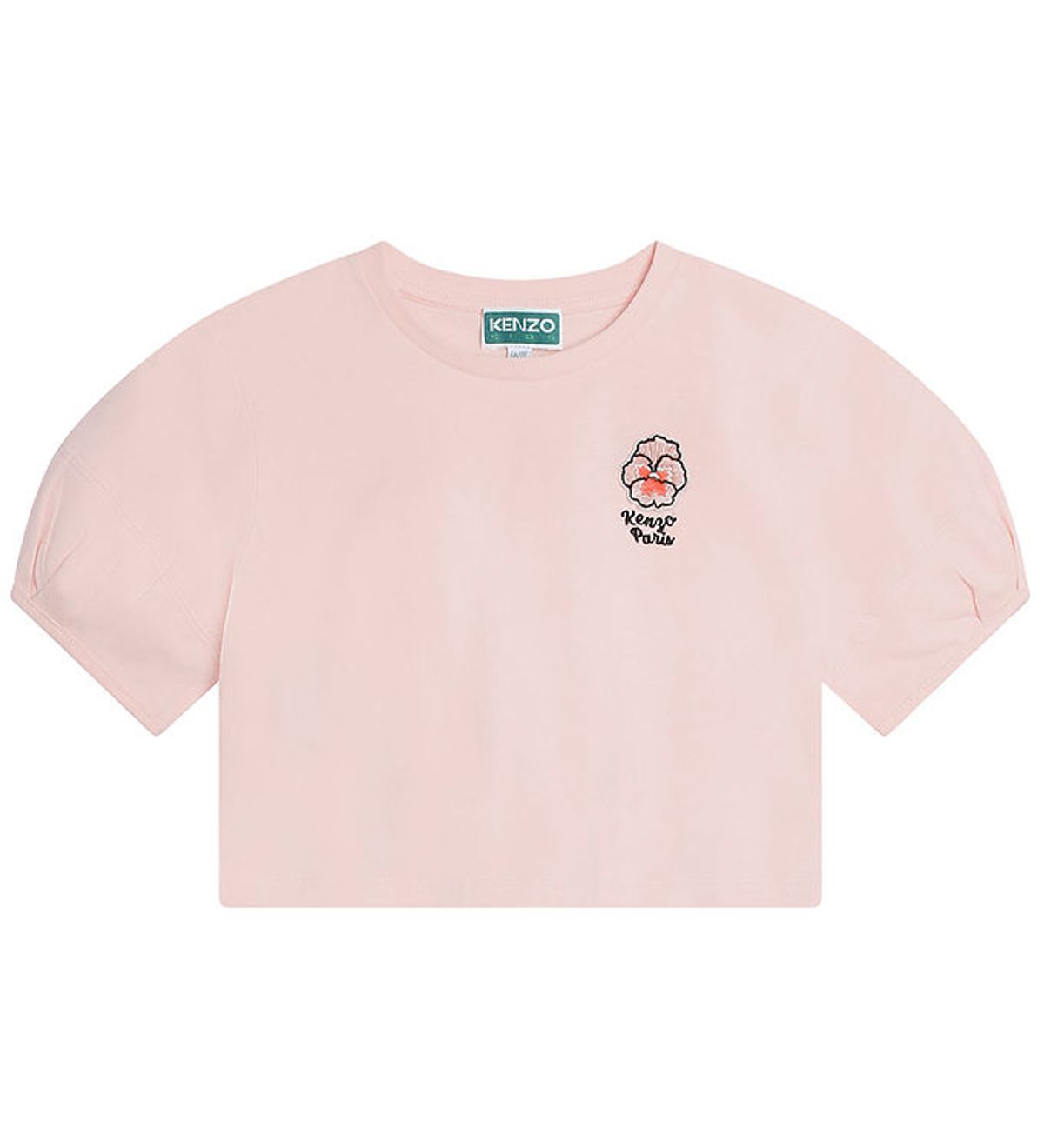 Kenzo T-shirt - Cropped - Veiled Pink m. Blomst