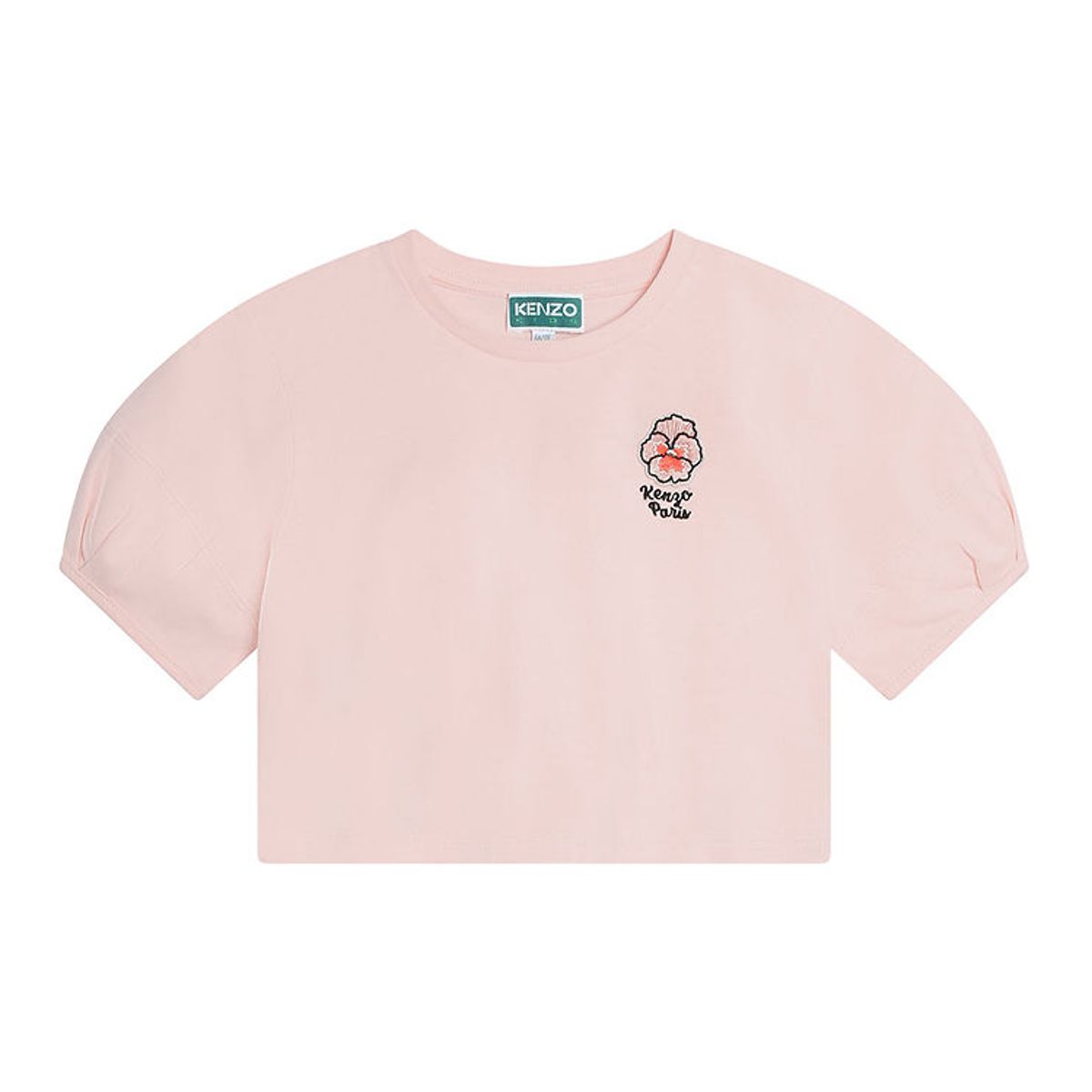 Kenzo T-shirt - Cropped - Veiled Pink m. Blomst