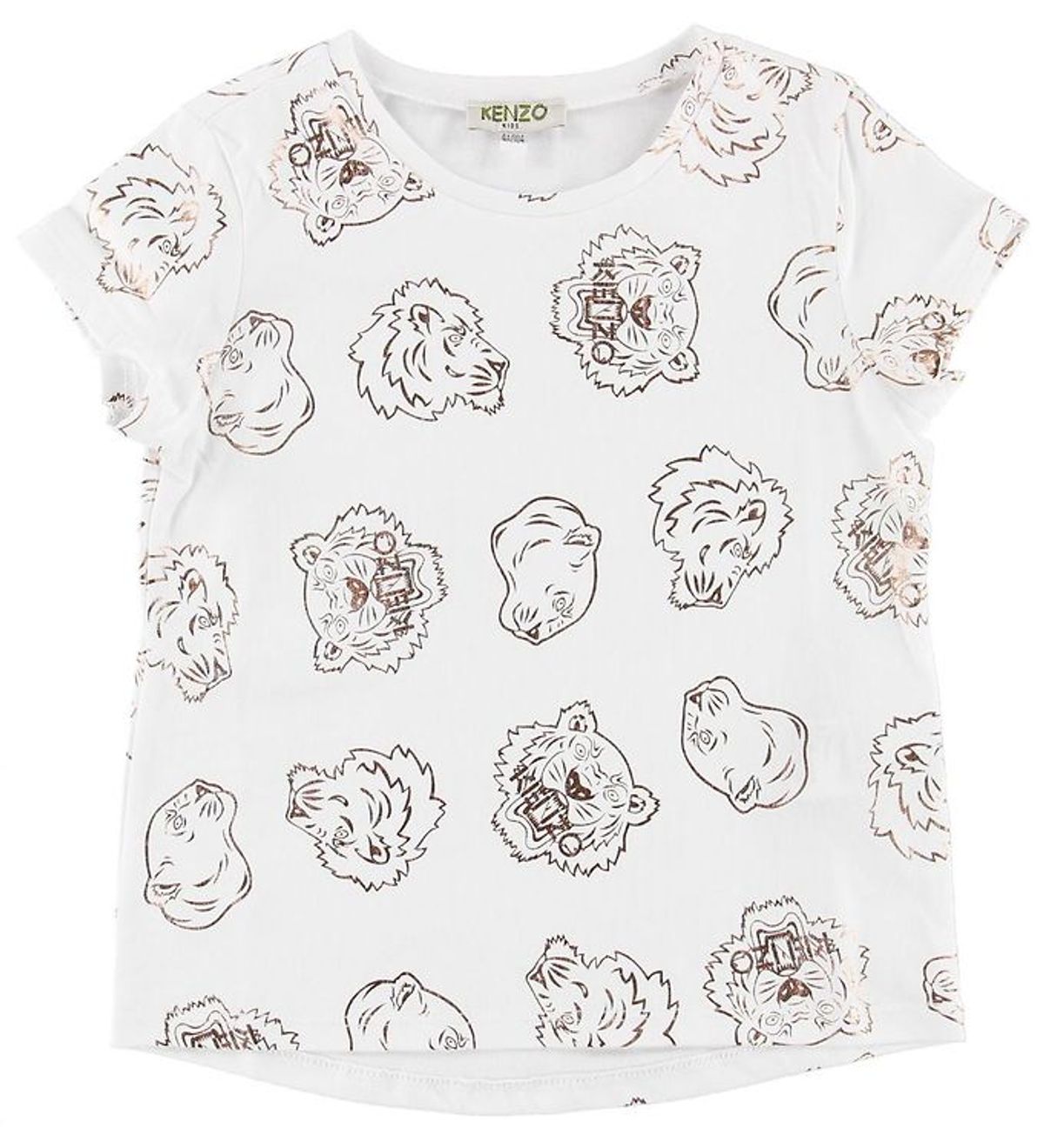 Kenzo T-shirt - Hvid m. Rosa Bronze Tigere