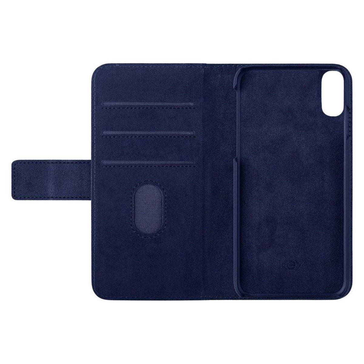 KEY Premium Cover m. pung til iPhone Xs Max, Navy blå