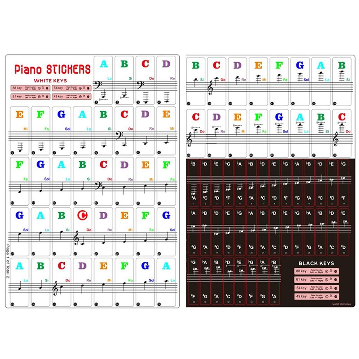 Keyboard Stickers / Klaver klistermærker