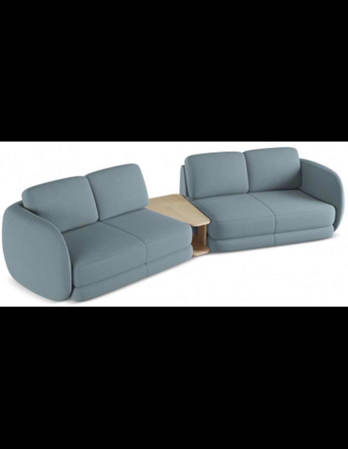 Kiana 4-personers modulsofa i bouclé B310 cm - Jeansblå