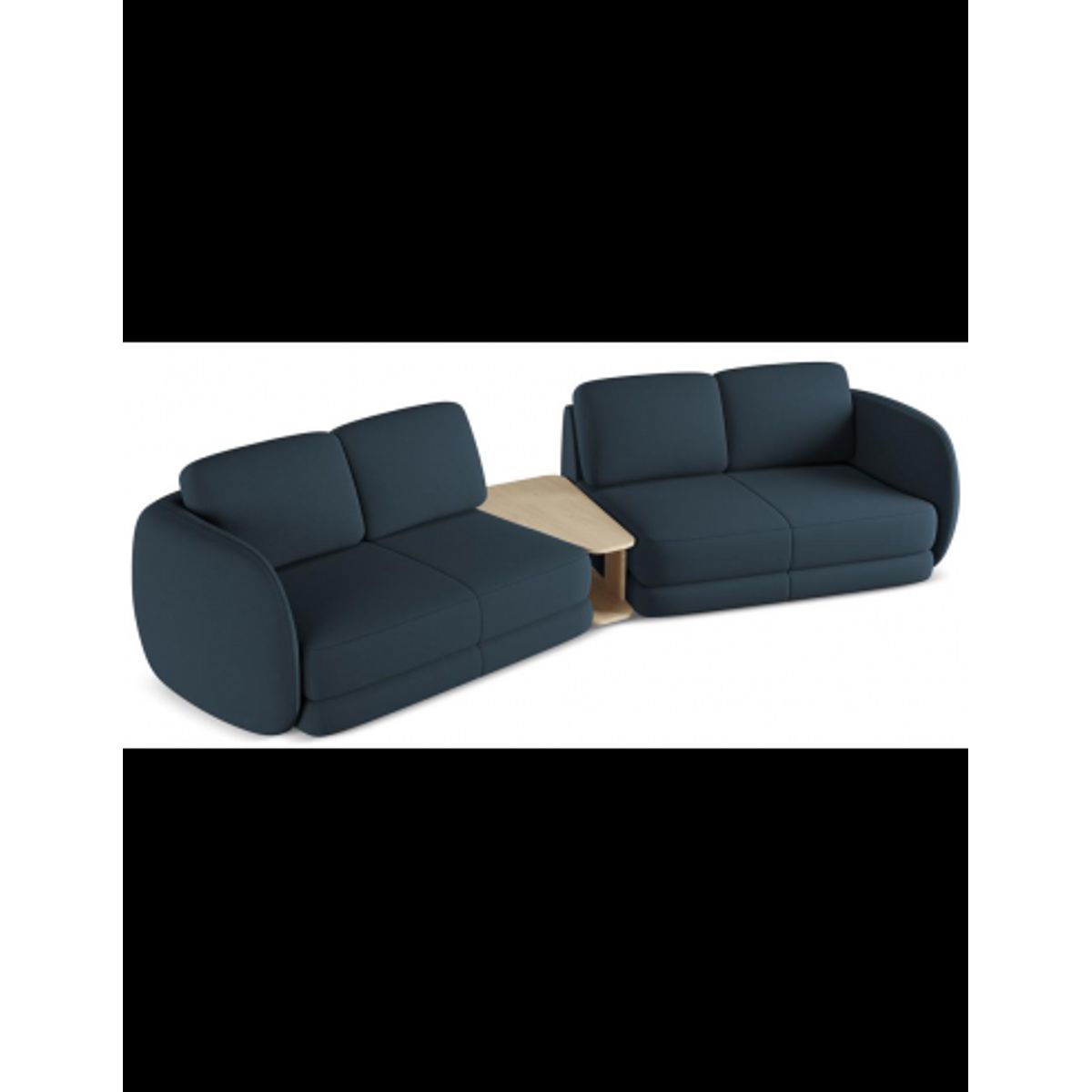 Kiana 4-personers modulsofa i bouclé B310 cm - Navy