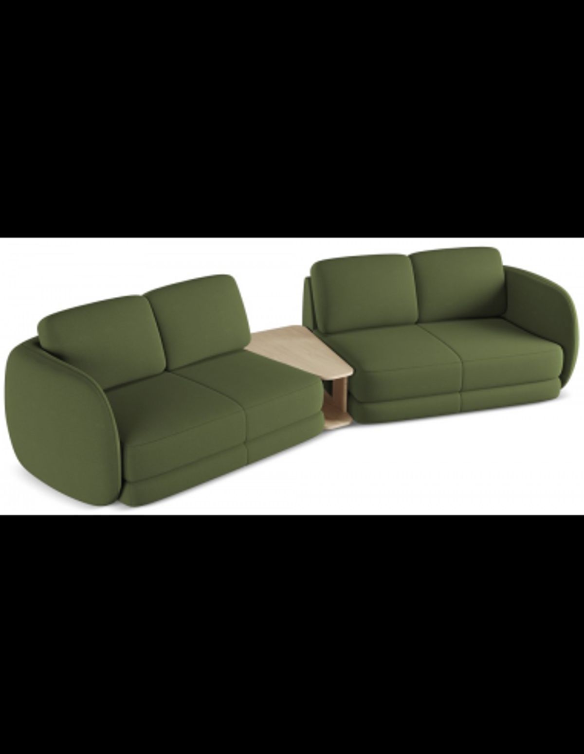 Kiana 4-personers modulsofa i bouclé B310 cm - Olivengrøn