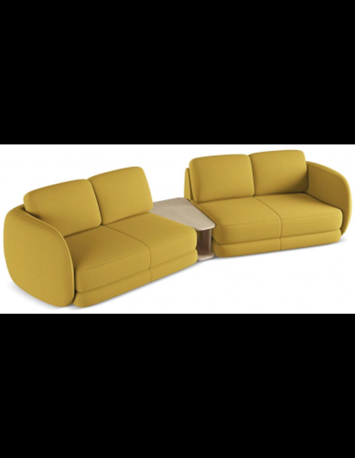 Kiana 4-personers modulsofa i bouclé B310 cm - Sennepsgul