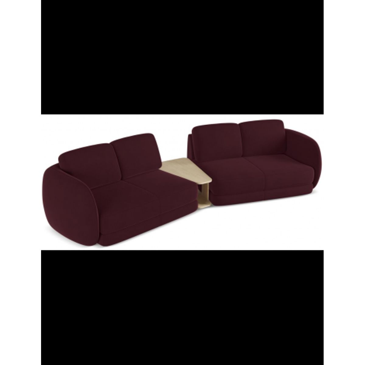 Kiana 4-personers modulsofa i velour B310 cm - Blomme