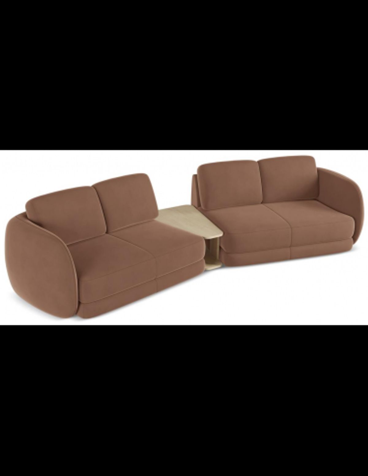 Kiana 4-personers modulsofa i velour B310 cm - Brun