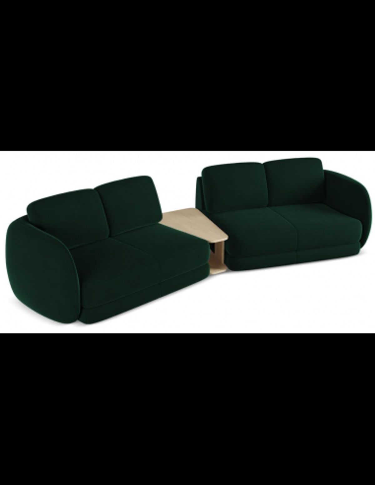 Kiana 4-personers modulsofa i velour B310 cm - Flaskegrøn