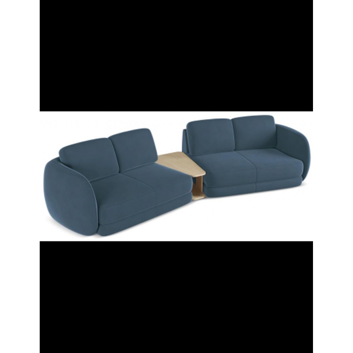 Kiana 4-personers modulsofa i velour B310 cm - Jeansblå