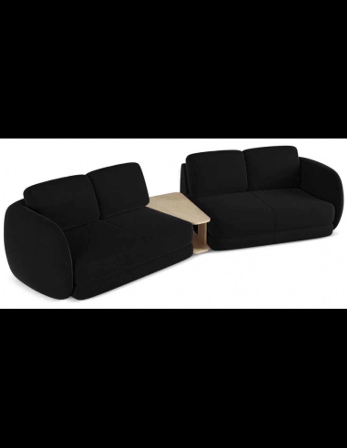 Kiana 4-personers modulsofa i velour B310 cm - Sort