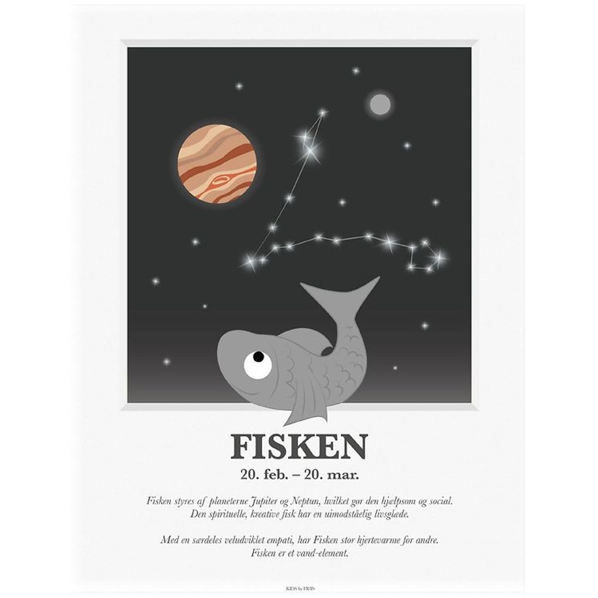 Kids by Friis Plakat - Stjernetegn - Fisken