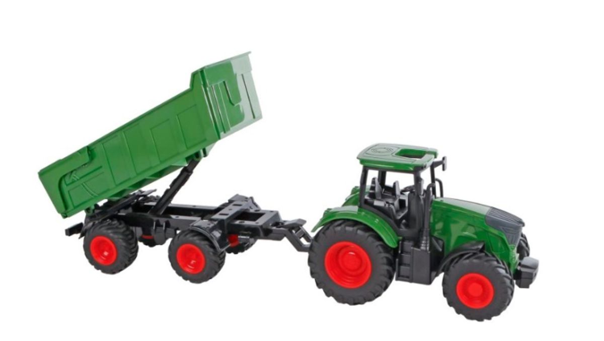 Kids Globe Traktor (41 cm) med vogn GRØN